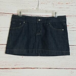 X2 // darkest blue denim mini skirt